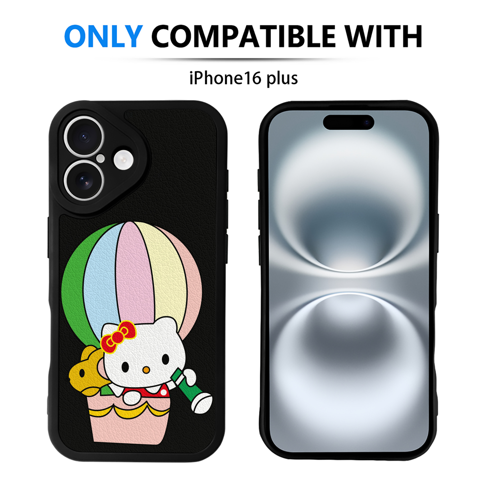 （画像用） Hello Kitty ハローキティ 【iPhone 16シリーズ対応】シリコンスマホケース（レザー調） 材質：シリコン